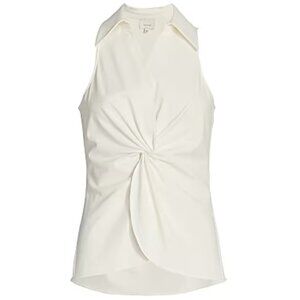 Cinq a Sept Mckenna Sleeveless Knotted Top, Color: Ivory, Size: XS